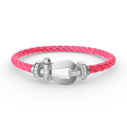[BLAUE TRÄNEN]FORCE GROSSES HUFEISEN-HALBDIAMANTARMBAND SILBER