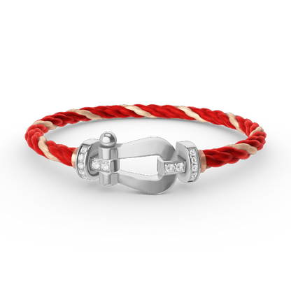 [BLAUE TRÄNEN]FORCE GROSSES HUFEISEN-HALBDIAMANTARMBAND SILBER