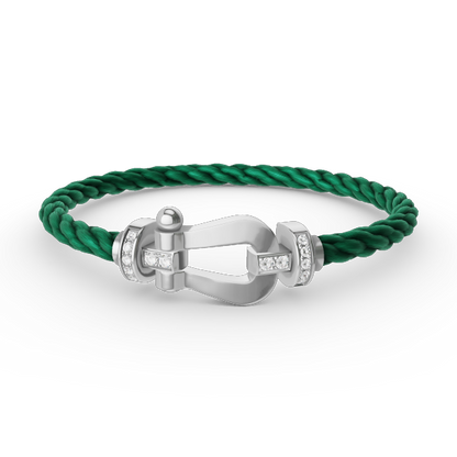 [BLAUE TRÄNEN]FORCE GROSSES HUFEISEN-HALBDIAMANTARMBAND SILBER