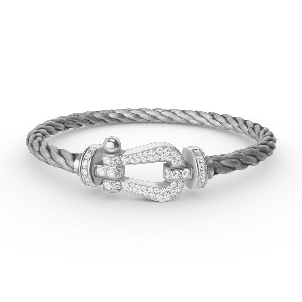 [BLAUE TRÄNEN]FORCE GROSSES HUFEISENARMBAND MIT DIAMANTEN SILBER