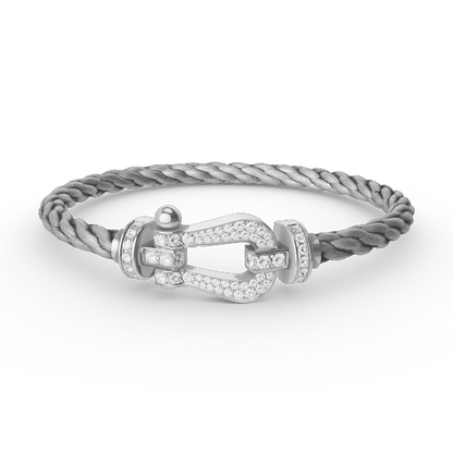 [BLAUE TRÄNEN]FORCE GROSSES HUFEISENARMBAND MIT DIAMANTEN SILBER