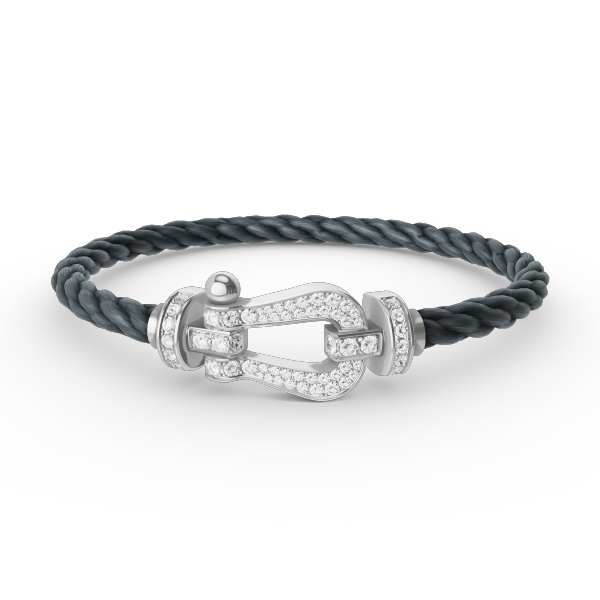 [BLAUE TRÄNEN]FORCE GROSSES HUFEISENARMBAND MIT DIAMANTEN SILBER