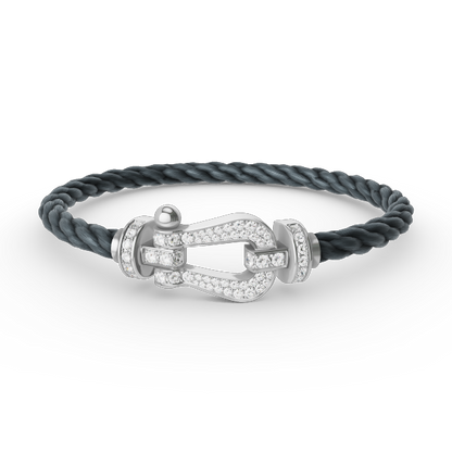 [BLAUE TRÄNEN]FORCE GROSSES HUFEISENARMBAND MIT DIAMANTEN SILBER