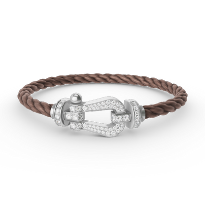 [BLAUE TRÄNEN]FORCE GROSSES HUFEISENARMBAND MIT DIAMANTEN SILBER