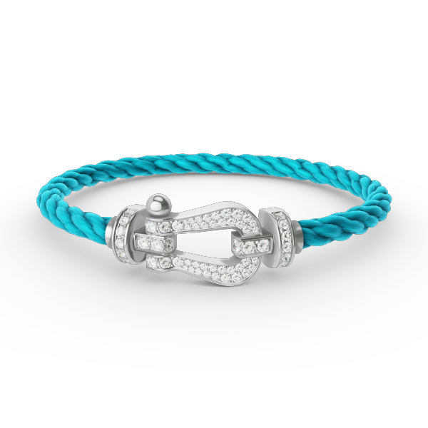 [BLAUE TRÄNEN]FORCE GROSSES HUFEISENARMBAND MIT DIAMANTEN SILBER