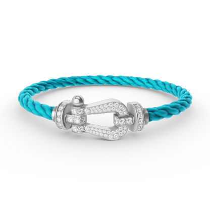 [BLAUE TRÄNEN]FORCE GROSSES HUFEISENARMBAND MIT DIAMANTEN SILBER