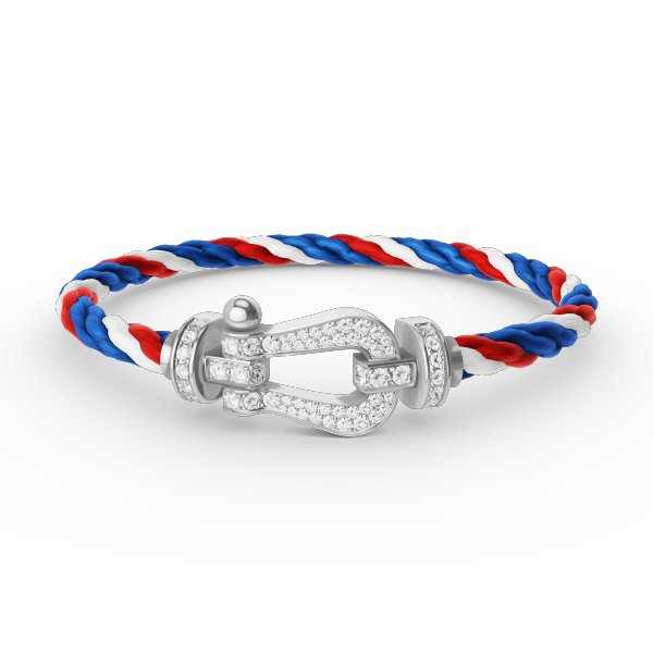 [BLAUE TRÄNEN]FORCE GROSSES HUFEISENARMBAND MIT DIAMANTEN SILBER