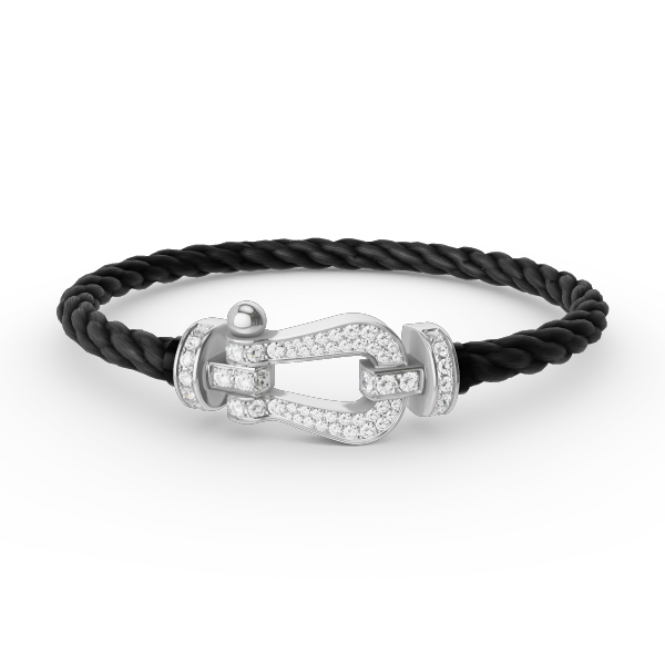 [BLAUE TRÄNEN]FORCE GROSSES HUFEISENARMBAND MIT DIAMANTEN SILBER