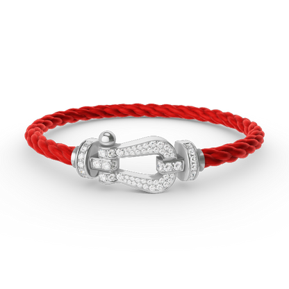 [BLAUE TRÄNEN]FORCE GROSSES HUFEISENARMBAND MIT DIAMANTEN SILBER