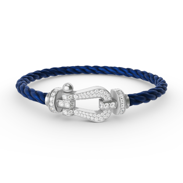 [BLAUE TRÄNEN]FORCE GROSSES HUFEISENARMBAND MIT DIAMANTEN SILBER