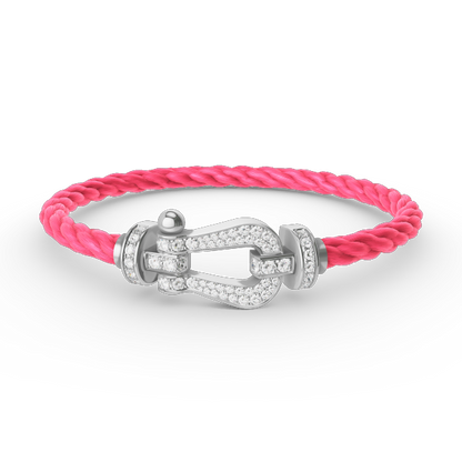 [BLAUE TRÄNEN]FORCE GROSSES HUFEISENARMBAND MIT DIAMANTEN SILBER
