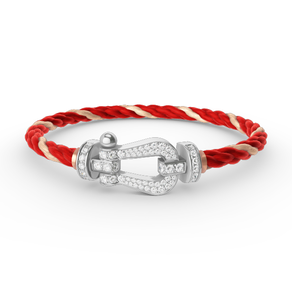 [BLAUE TRÄNEN]FORCE GROSSES HUFEISENARMBAND MIT DIAMANTEN SILBER