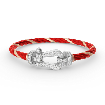 [BLAUE TRÄNEN]FORCE GROSSES HUFEISENARMBAND MIT DIAMANTEN SILBER