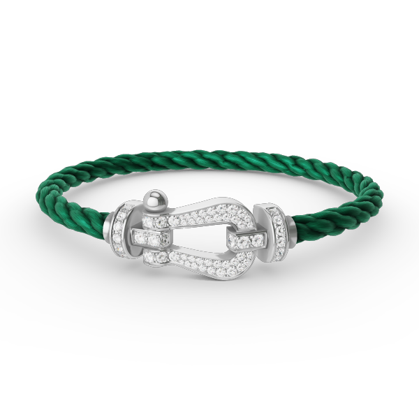 [BLAUE TRÄNEN]FORCE GROSSES HUFEISENARMBAND MIT DIAMANTEN SILBER