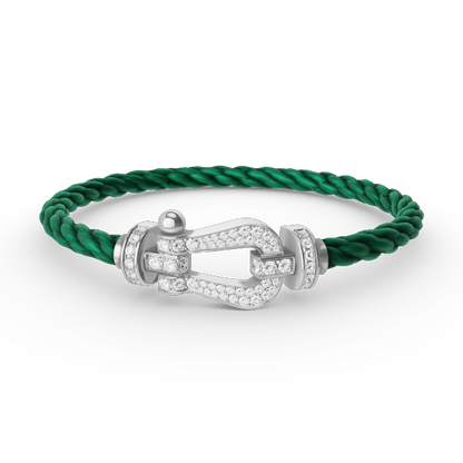 [BLAUE TRÄNEN]FORCE GROSSES HUFEISENARMBAND MIT DIAMANTEN SILBER