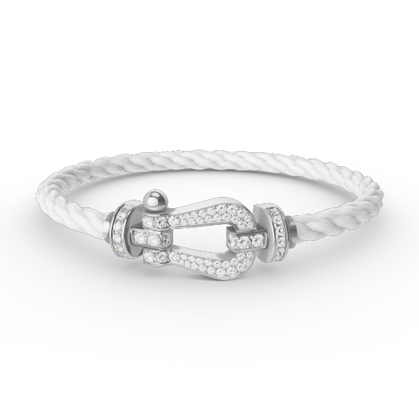 [BLAUE TRÄNEN]FORCE GROSSES HUFEISENARMBAND MIT DIAMANTEN SILBER