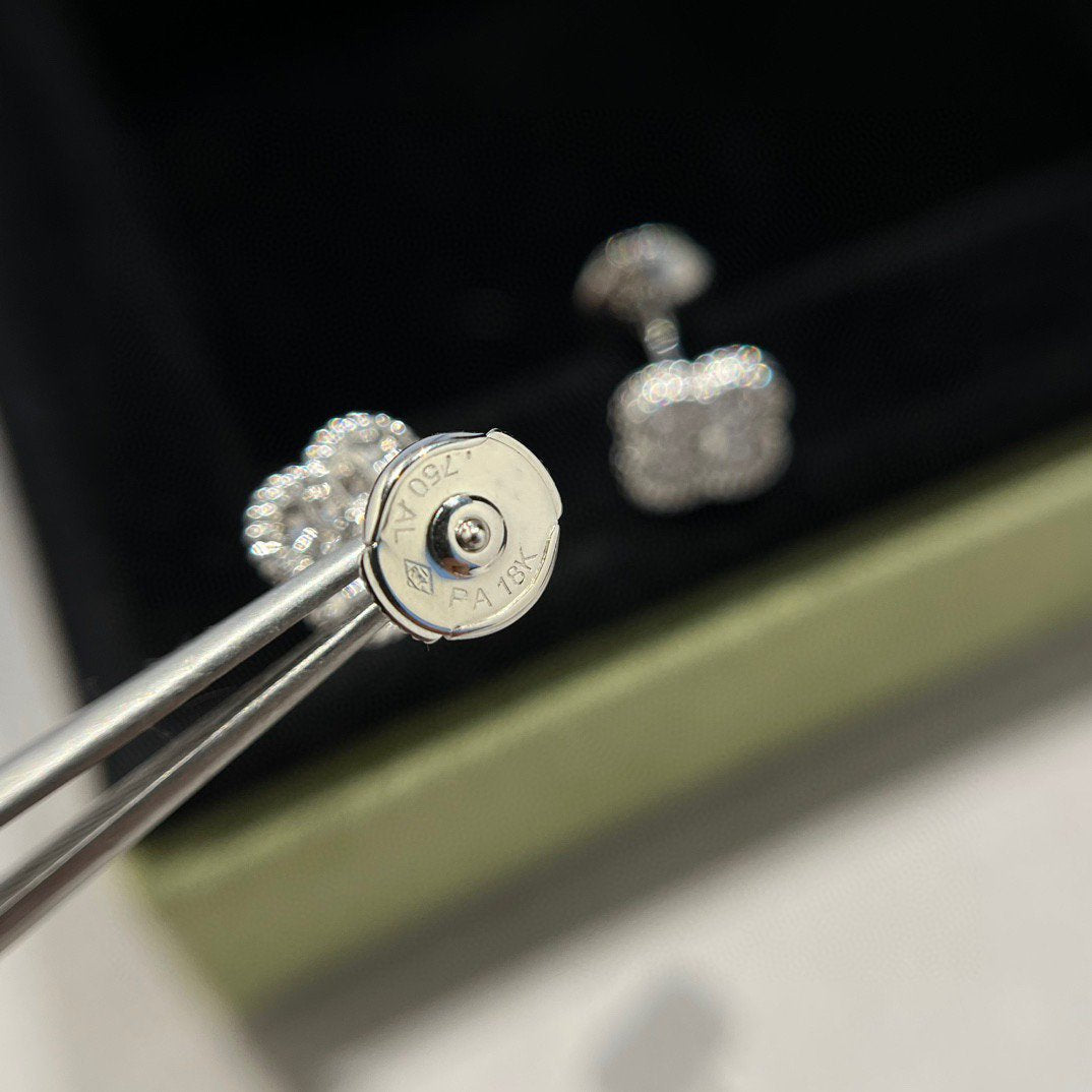 [BLAUE TRÄNEN]CLOVER MINI DIAMANT OHRSTECKER
