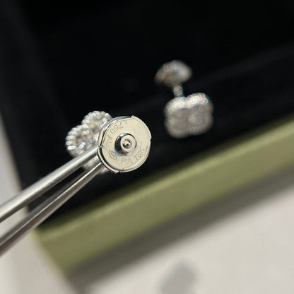 [BLAUE TRÄNEN]CLOVER MINI DIAMANT OHRSTECKER