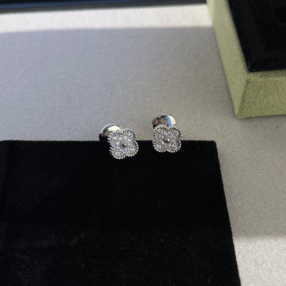 [BLAUE TRÄNEN]CLOVER MINI DIAMANT OHRSTECKER