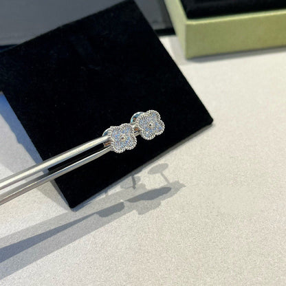 [BLAUE TRÄNEN]CLOVER MINI DIAMANT OHRSTECKER